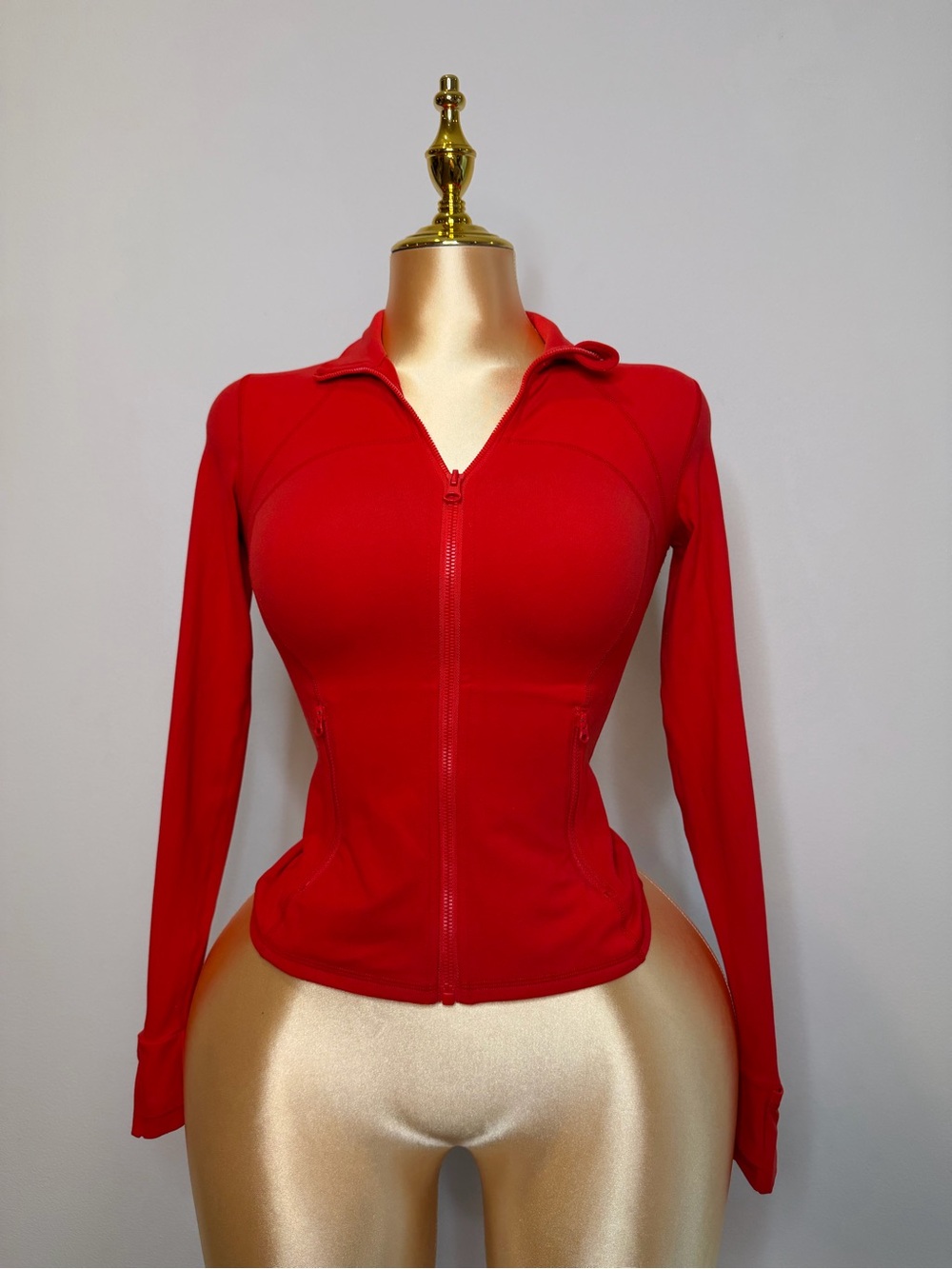 GLOWMODE Red Sculpting Full Zip Workout Jacket